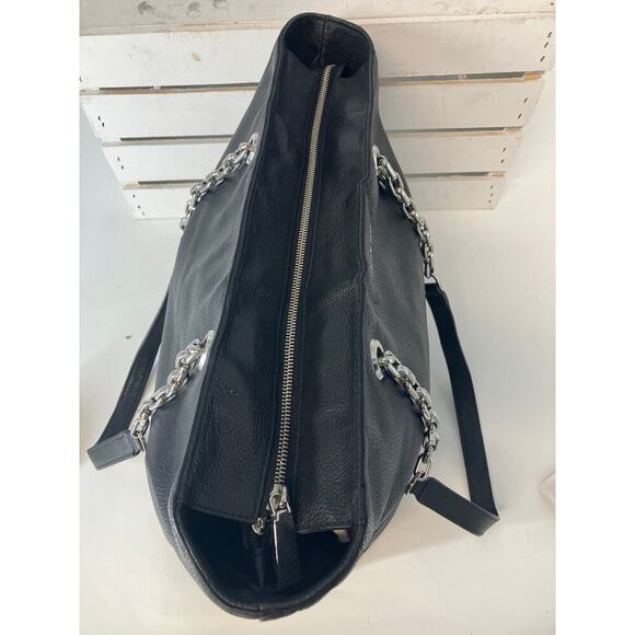 MICHAEL KORS, LARGE BLACK PEBBLED LEATHER SHOULDER BAG TOTE - Picture 7 of 14